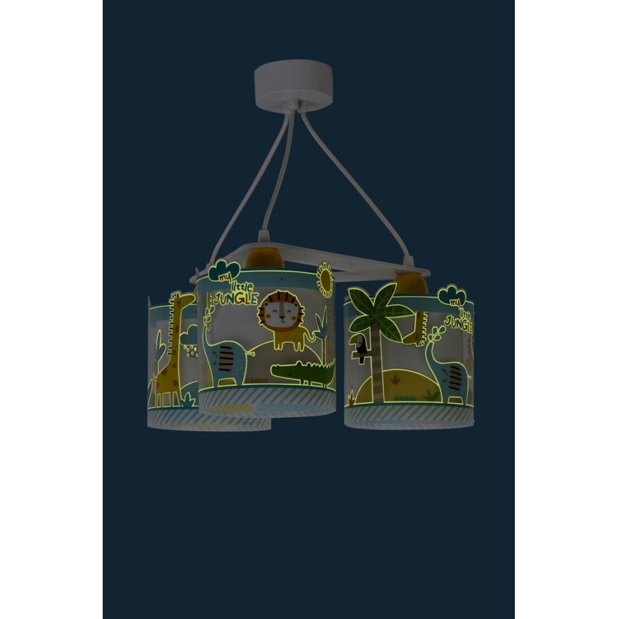 Dalber D-76114 - Lasten kattokruunu MY LITTLE JUNGLE 3xE27/15W/230V