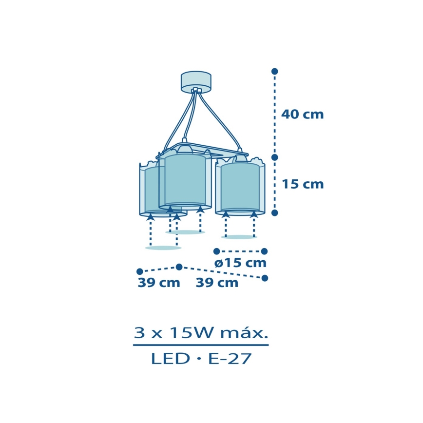 Dalber D-76114 - Lasten kattokruunu MY LITTLE JUNGLE 3xE27/15W/230V