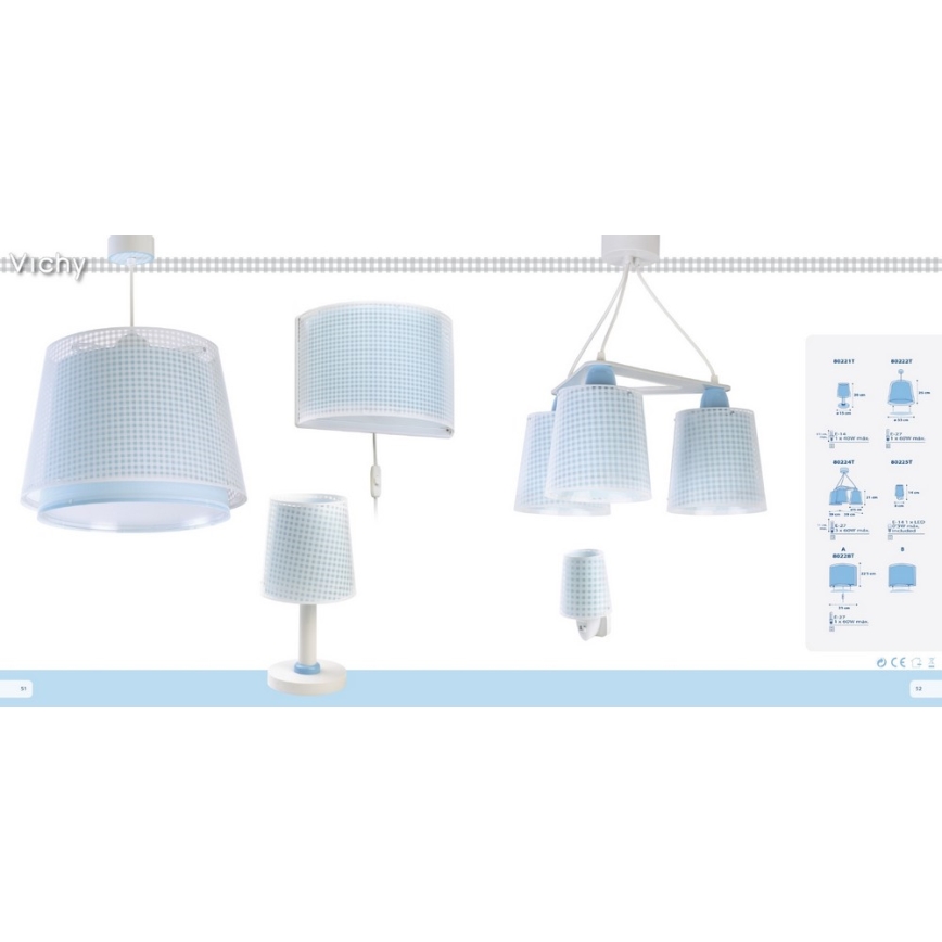 Dalber D-80222T - Lasten kattokruunu VICHY 1xE27/60W/230V