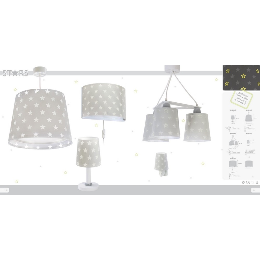 Dalber D-81212E - Lasten kattokruunu STARS 1xE27/60W/230V