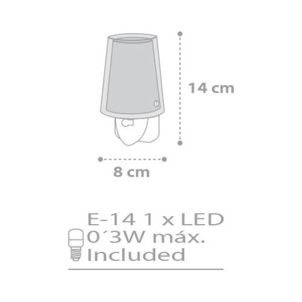 Dalber D-81215L - LED-yövalo STARS 1xE14/0,3W/230V