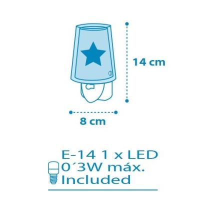 Dalber D-92193 - LED-yövalo LIGHT FEELING 1xE14/0,3W/230V