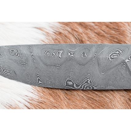 Damaskos metsästysveitsi 11,8 cm saksanpähkinä/poronsarvet