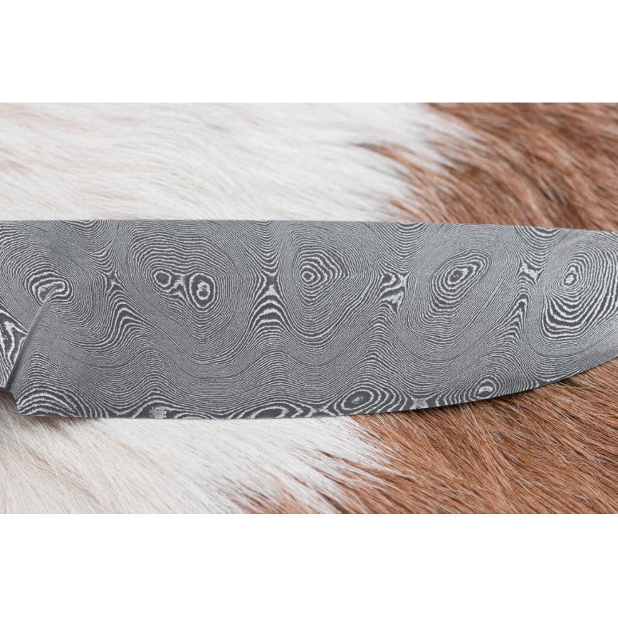 Damaskos metsästysveitsi 11,8 cm saksanpähkinä/poronsarvet