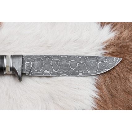 Damaskos metsästysveitsi 13,8 cm Koivu/kamelin luu