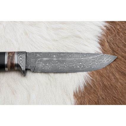 Damaskos metsästysveitsi 13 cm poppeli/eebenpuu