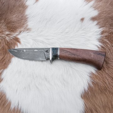 Damaskos metsästysveitsi 9,7 cm saksanpähkinä/vaahtera