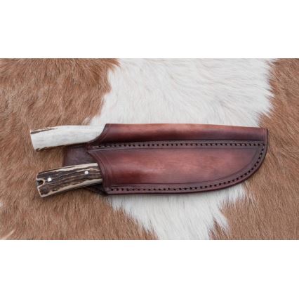 Damaskos metsästysveitsi minisahalla 12 cm poronsarvet