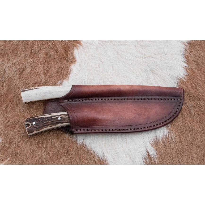 Damaskos metsästysveitsi minisahalla 12 cm poronsarvet