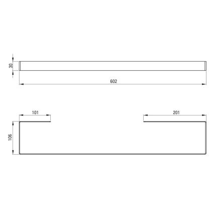 Deante ADM_A621 - MOKKO 60 cm seinäkiinnitteinen pyyheteline, valkoinen