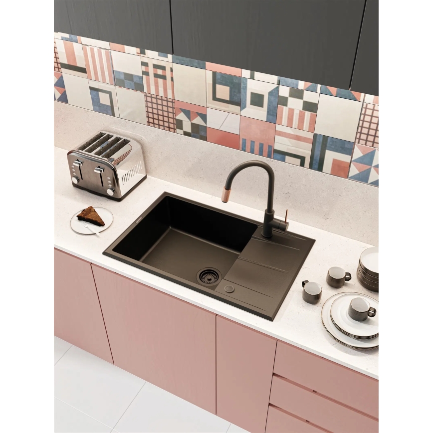 Deante BCA_B64M - Keittiöhana ASTER, musta/messinki