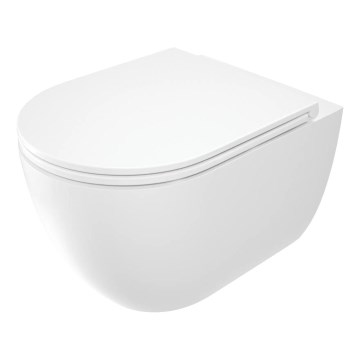 Deante CGRD6ZPW - Ripustettava WC-istuin SoftClose-kannella PYÖREÄ keramiikka/valkoinen