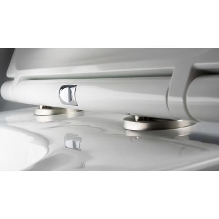 Deante CGRD6ZPW - Ripustettava WC-istuin SoftClose-kannella PYÖREÄ keramiikka/valkoinen