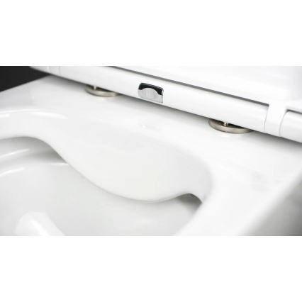 Deante CGRD6ZPW - Ripustettava WC-istuin SoftClose-kannella PYÖREÄ keramiikka/valkoinen