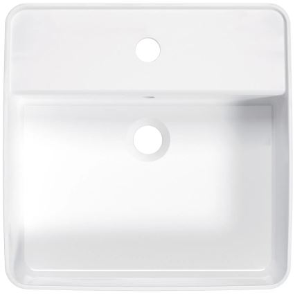 Deante CGS_6U4B - Tasoon asennettava pesuallas, jossa hana-aukko SQUARE 42x42 cm keramiikka/valkoinen