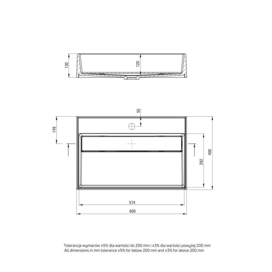 Deante CQR_SU6M - Tasoon asennettava pesuallas CORREO 40x60 cm graniitti/metallinhopea
