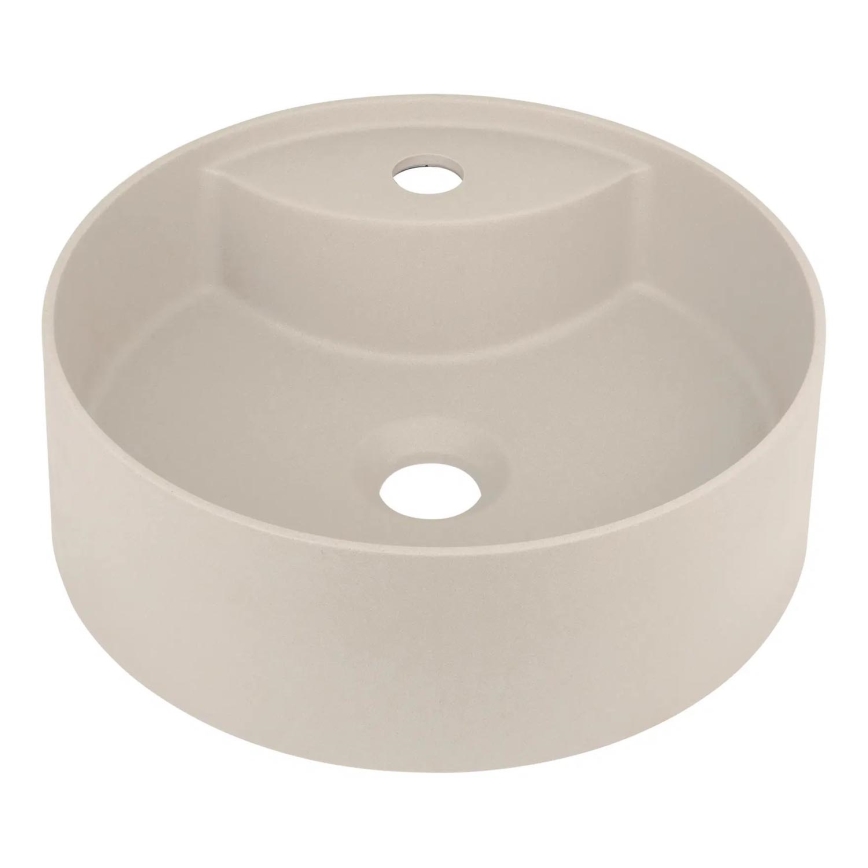 Deante CQS_5U4B - Työtasoallas hanareiällä SILIA halkaisija 36 cm graniitti/beige