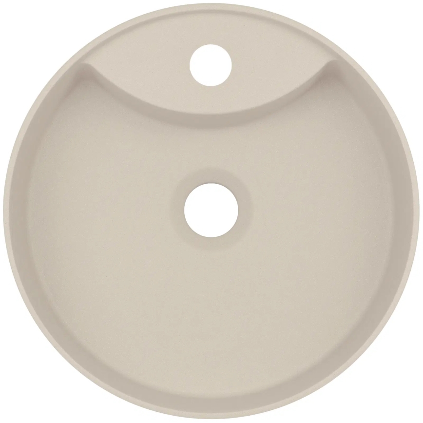 Deante CQS_5U4B - Työtasoallas hanareiällä SILIA halkaisija 36 cm graniitti/beige