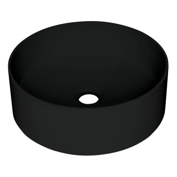 Deante CQS_NU4S - Tason päälle asennettava pesuallas SILIA Ø 36 cm, graniitti/musta