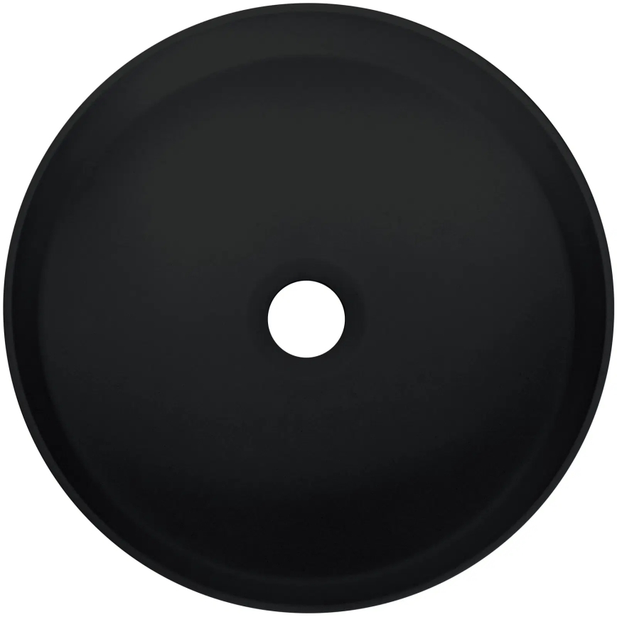 Deante CQS_NU4S - Tason päälle asennettava pesuallas SILIA Ø 36 cm, graniitti/musta