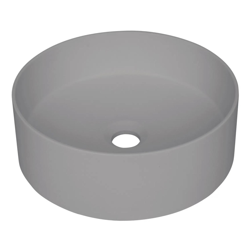 Deante CQS_SU4S - SILIA tason päälle asennettava pesuallas, halkaisija 36 cm, graniittikomposiitti/metallinhohtoinen harmaa