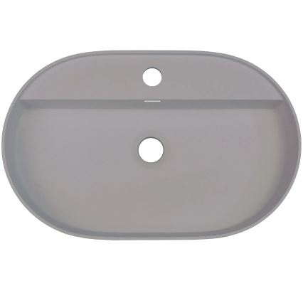 Deante CQS_SU6B - Tasoon asennettava hana-aukollinen pesuallas SILIA 35x55cm graniitti/metallinhopea