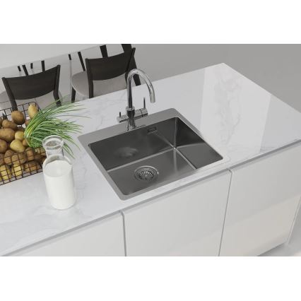 Deante ZPO_010B - Keittiön pesuallas OLFATO 50,5x55 cm harjattu teräs