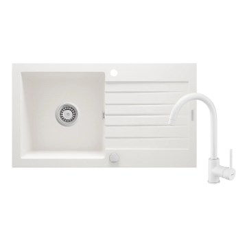 Deante ZQZVA113 - Keittiön pesuallas ZORBA 76x44 cm + pesualtaan hana graniitti/alabasteri