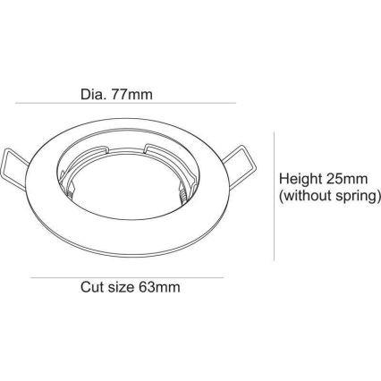 Deko-Light 120018 - Upotettu valo RUND 1xGU5,3-MR16/35W/12V kiiltävä kromi