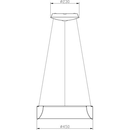 Deko-Light 342122 - Himmennettävä LED-kattokruunu johdossa SCULPTORIS LED/27W/230V 3000K halkaisija 45 cm