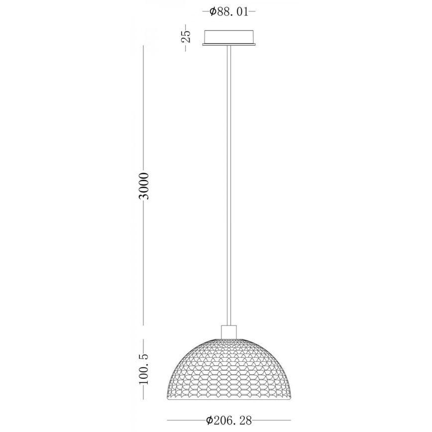 Deko-Light 342142 - Kattokruunu johdossa BASKET 1xE27/40W/230V halkaisija 20 cm