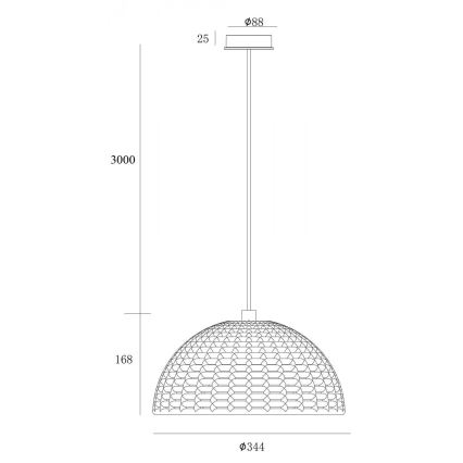 Deko-Light 342143 - Kattokruunu johdossa BASKET 1xE27/40W/230V halkaisija 35 cm