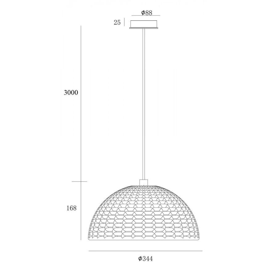 Deko-Light 342143 - Kattokruunu johdossa BASKET 1xE27/40W/230V halkaisija 35 cm