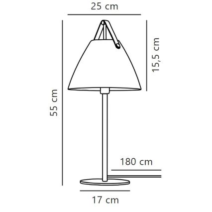 DFTP by Nordlux - Pöytävalaisin STRAP 1xE27/40W/230V musta
