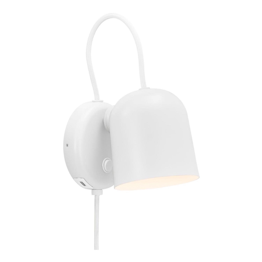 DFTP by Nordlux - Seinään asennettava kohdevalaisin USB-portilla ANGLE 1xGU10/25W/230V valkoinen