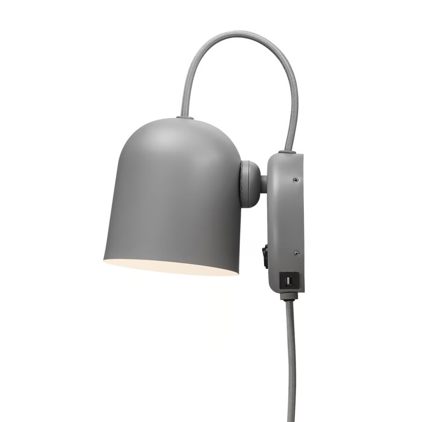 DFTP by Nordlux - Seinäspotti USB-portilla ANGLE 1xGU10/25W/230V harmaa