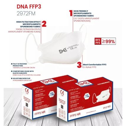 DNA Hengityssuojain FFP3 NR CE 2163 Medical 100kpl