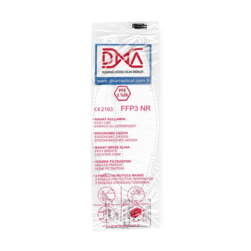 DNA Hengityssuojain FFP3 NR CE 2163 Medical 100kpl