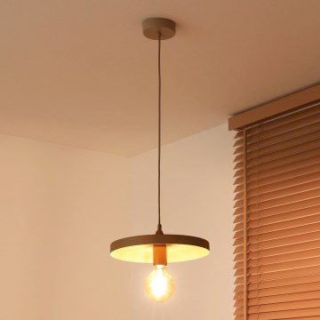 Duolla - IRONLINE-riippuvalaisin, 1xE27/15W/230V, halkaisija 30 cm, beige/kupari