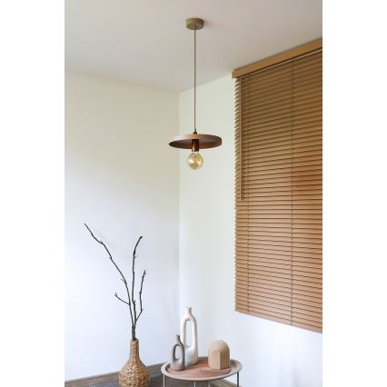 Duolla - IRONLINE-riippuvalaisin, 1xE27/15W/230V, halkaisija 30 cm, beige/kupari