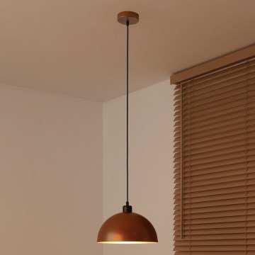 Duolla - IRONLINE-riippuvalaisin johdolla, 1x E27 / 15 W / 230 V, Ø 27 cm, kupari/musta