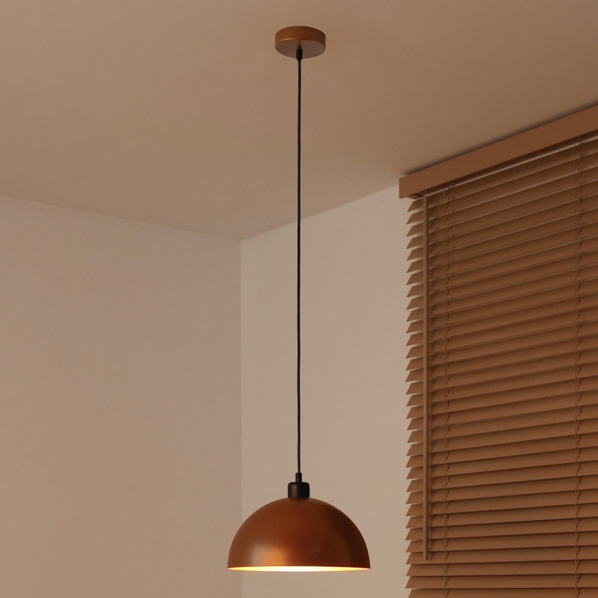 Duolla - IRONLINE-riippuvalaisin johdolla, 1x E27 / 15 W / 230 V, Ø 27 cm, kupari/musta