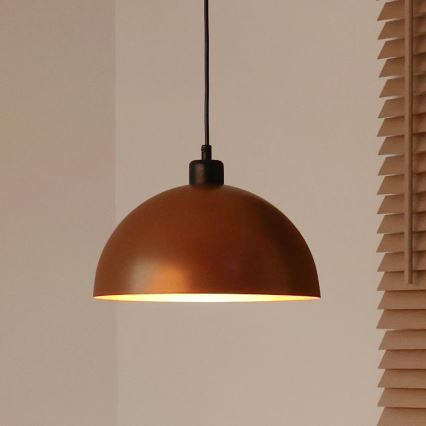 Duolla - IRONLINE-riippuvalaisin johdolla, 1x E27 / 15 W / 230 V, Ø 27 cm, kupari/musta