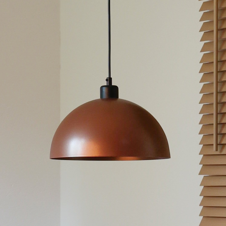 Duolla - IRONLINE-riippuvalaisin johdolla, 1x E27 / 15 W / 230 V, Ø 27 cm, kupari/musta