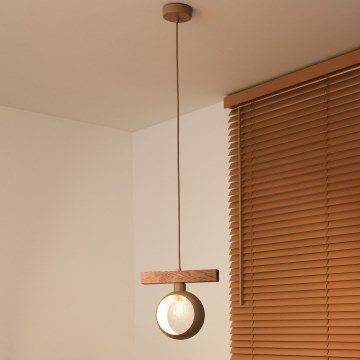 Duolla - IRONLINE-riippuvalaisin johdolla 1xE27/15W/230V, mänty/tammi/beige