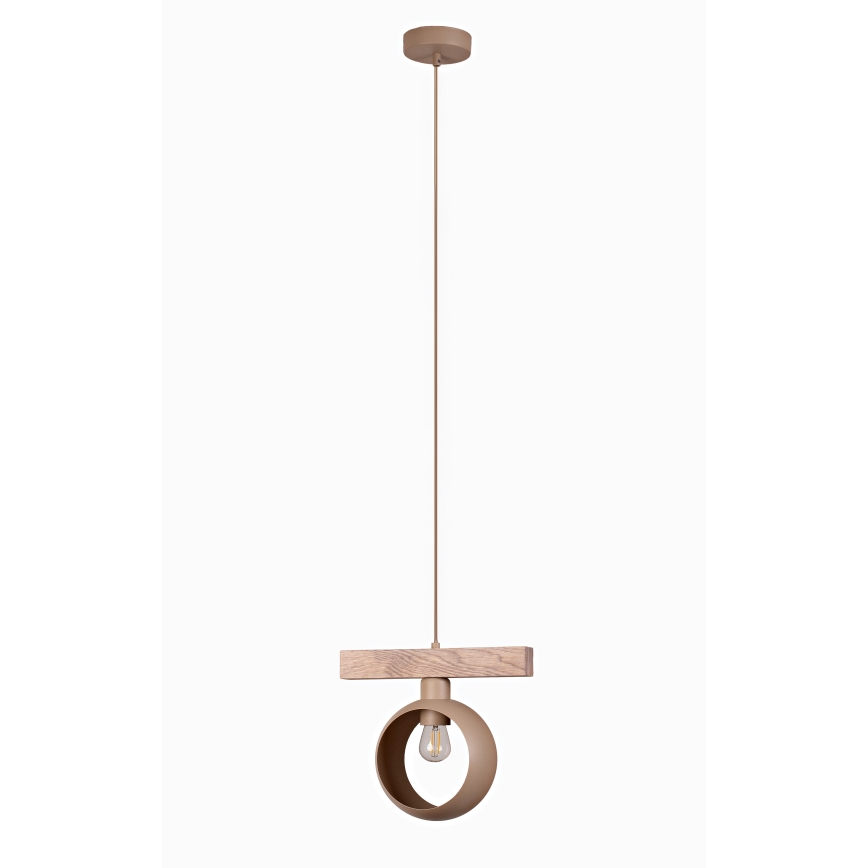 Duolla - IRONLINE-riippuvalaisin johdolla 1xE27/15W/230V, mänty/tammi/beige