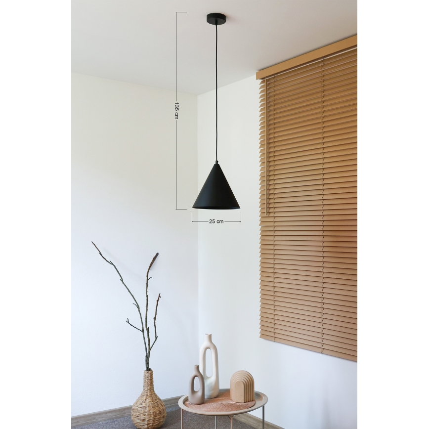 Duolla - IRONLINE-riippuvalaisin johdolla 1xG9/3W/230V Ø 25 cm musta