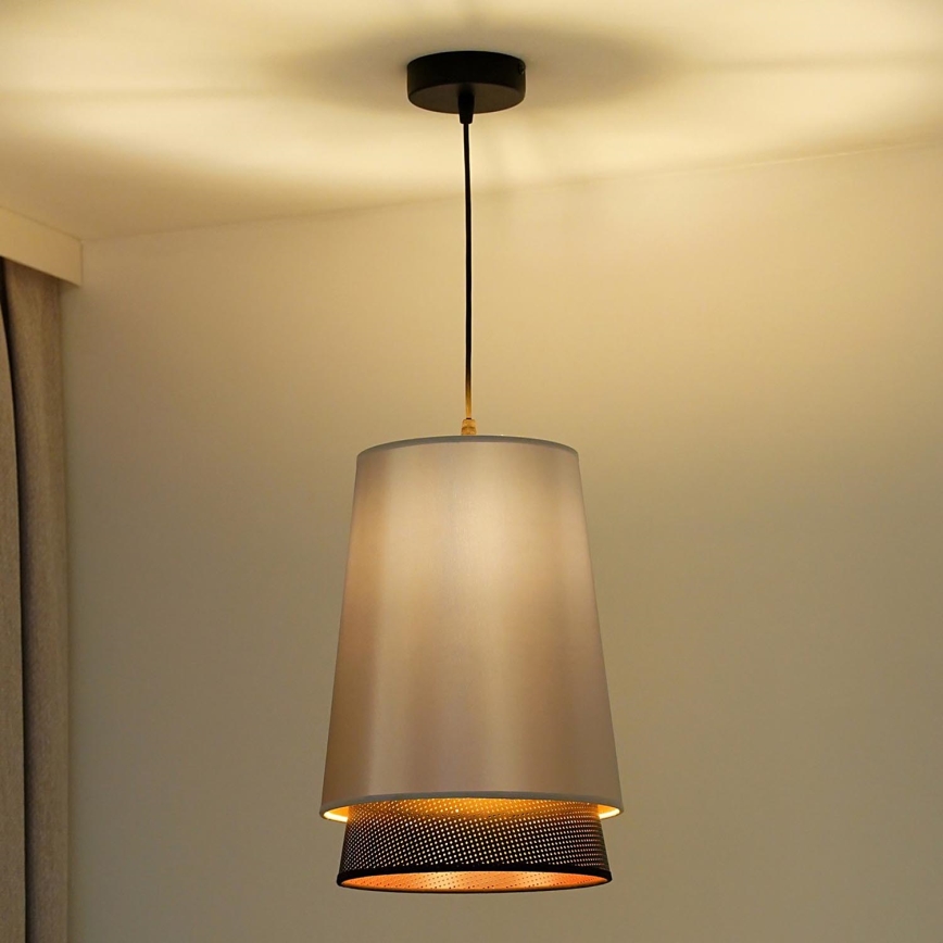 Duolla - Kattokruunu johdossa BELL SHINY 1xE27/15W/230V halkaisija 25 cm hopea/musta