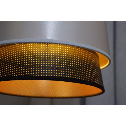 Duolla - Kattokruunu johdossa BELL SHINY 1xE27/15W/230V halkaisija 25 cm hopea/musta