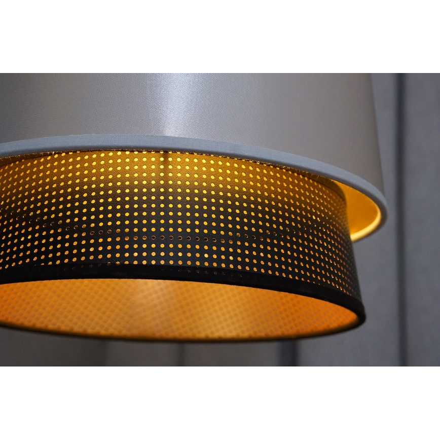 Duolla - Kattokruunu johdossa BELL SHINY 1xE27/15W/230V halkaisija 25 cm hopea/musta